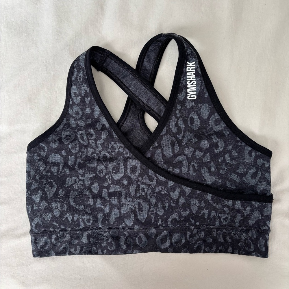 Gymshark Black Leopard Sports Bra